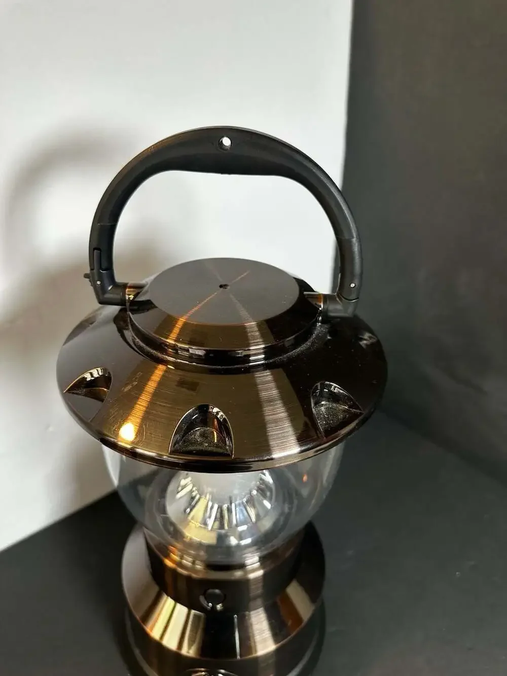 Enbrighten LED Camping Lantern with Dimmable Nickel Finish